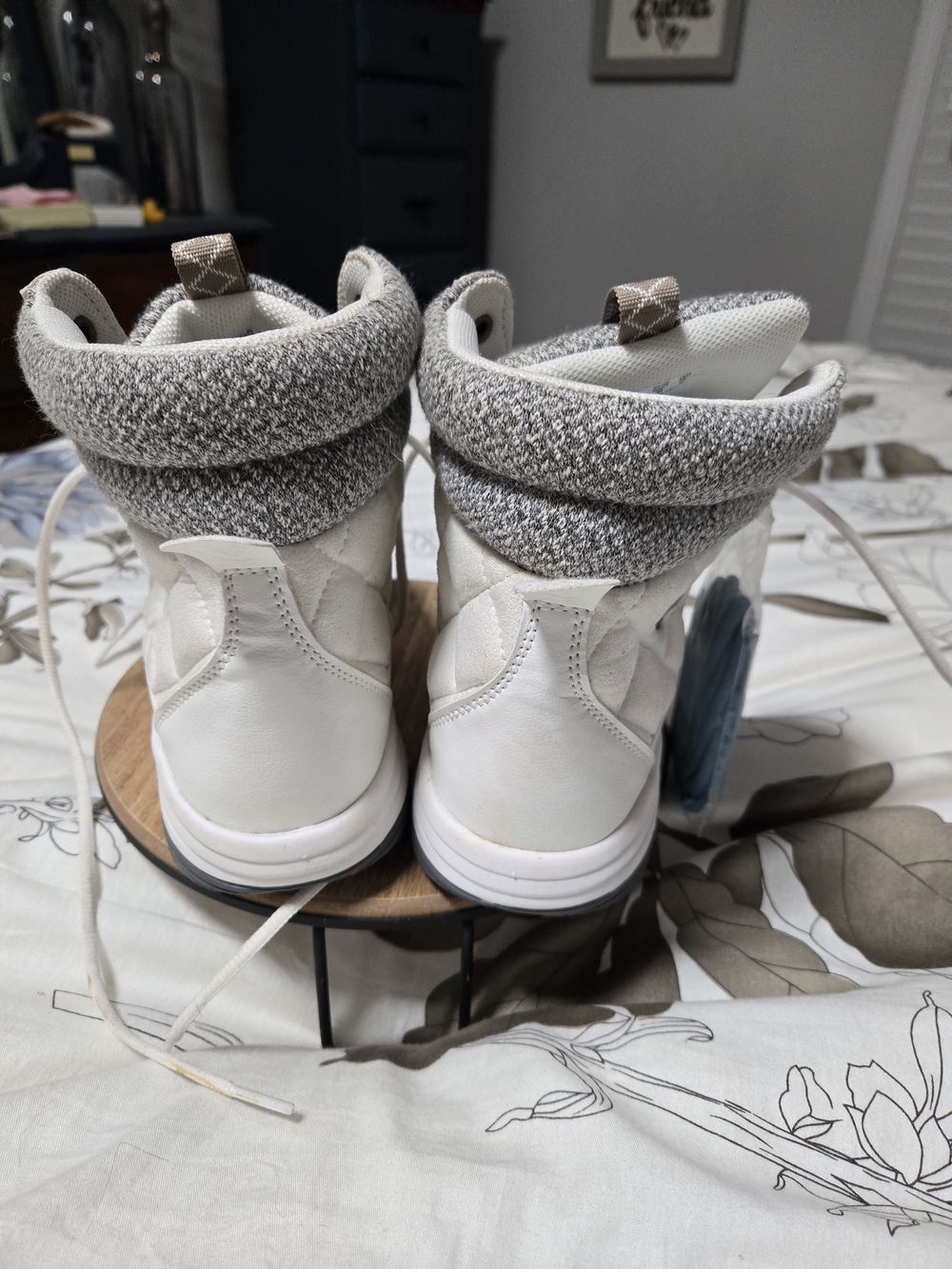Ryka Women's Lace-Up High-Top Boots in White and Gray - Picture 5 of 9